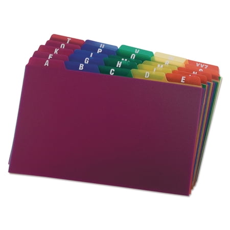 Oxford 73155 5 x 8 Durable Poly A-Z Card Guides - Assorted Colors (25-Piece/Set)