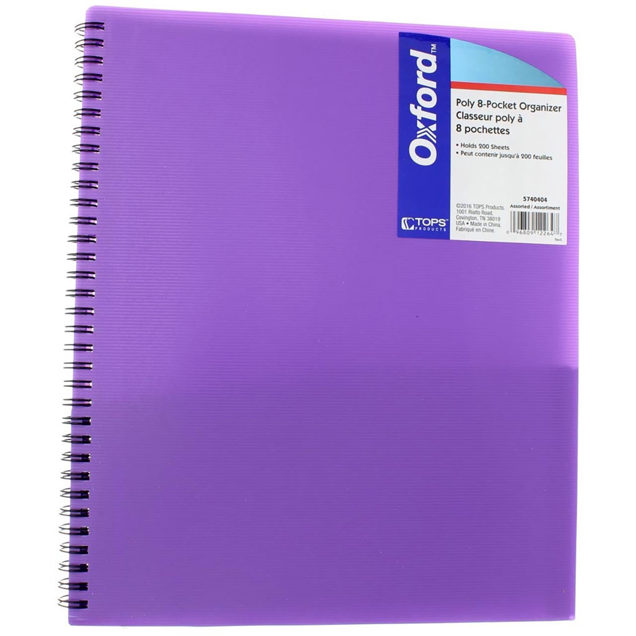 Tops Oxford Multi-File Poly 8-Pocket Folder - Letter Size
