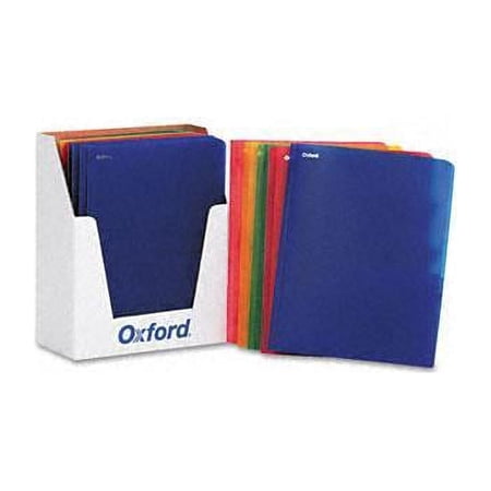 Oxford 99811 Two-Pocket Portfolio, Tang Fastener, 1/2" Capacity, Assorted Colors, 25/Box