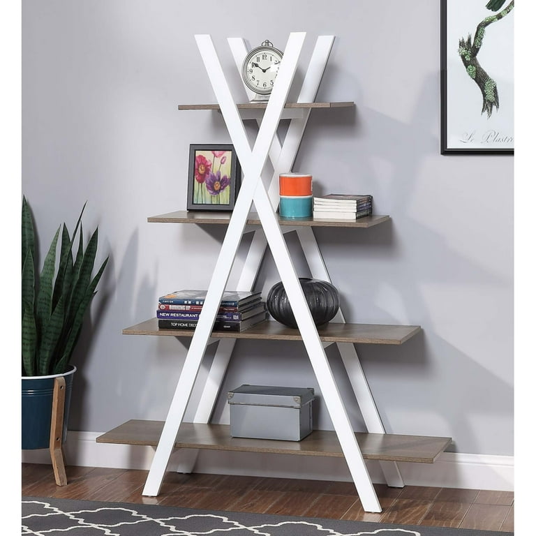 Oxford A Frame Bookshelf Driftwood and White Walmart