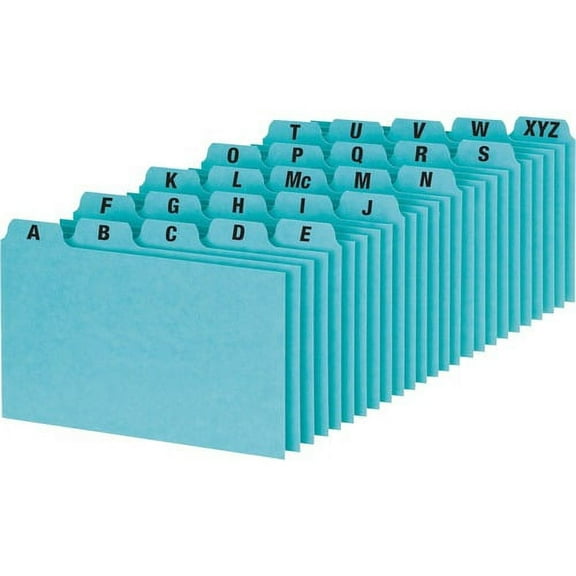 Oxford A-Z Tabs Index Card Guides - Printed Tab(s) - Character - A-Z - 9" Divider Width x 6" Divider Length - Blue Pressboard Divider - 25 / Set | Bundle of 10 Sets
