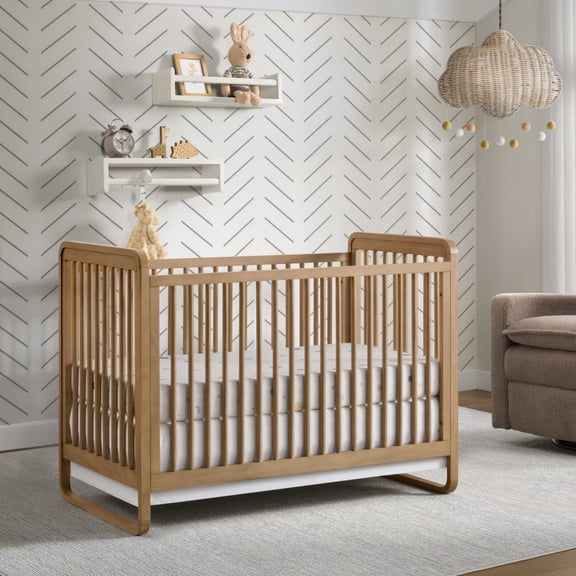 Oxford Baby Braxton Convertible Island Crib Honey Wood