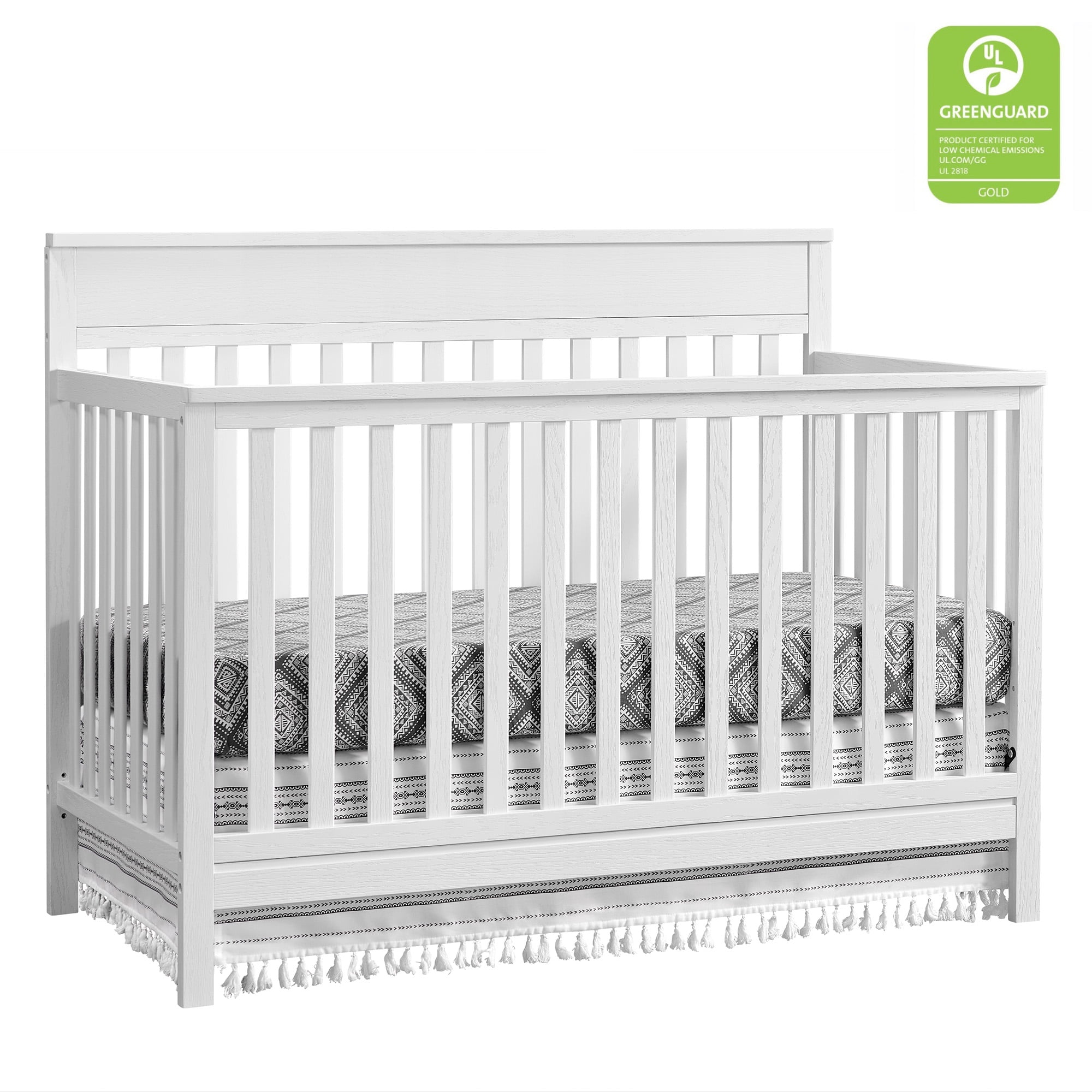 Oxford Baby Castle Hill 4in1 Convertible Crib, Barn White, GREENGUARD
