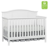 Oxford Baby Emerson 4-in-1 Convertible Crib, Snow White, GREENGUARD Gold Certified, Wooden Crib