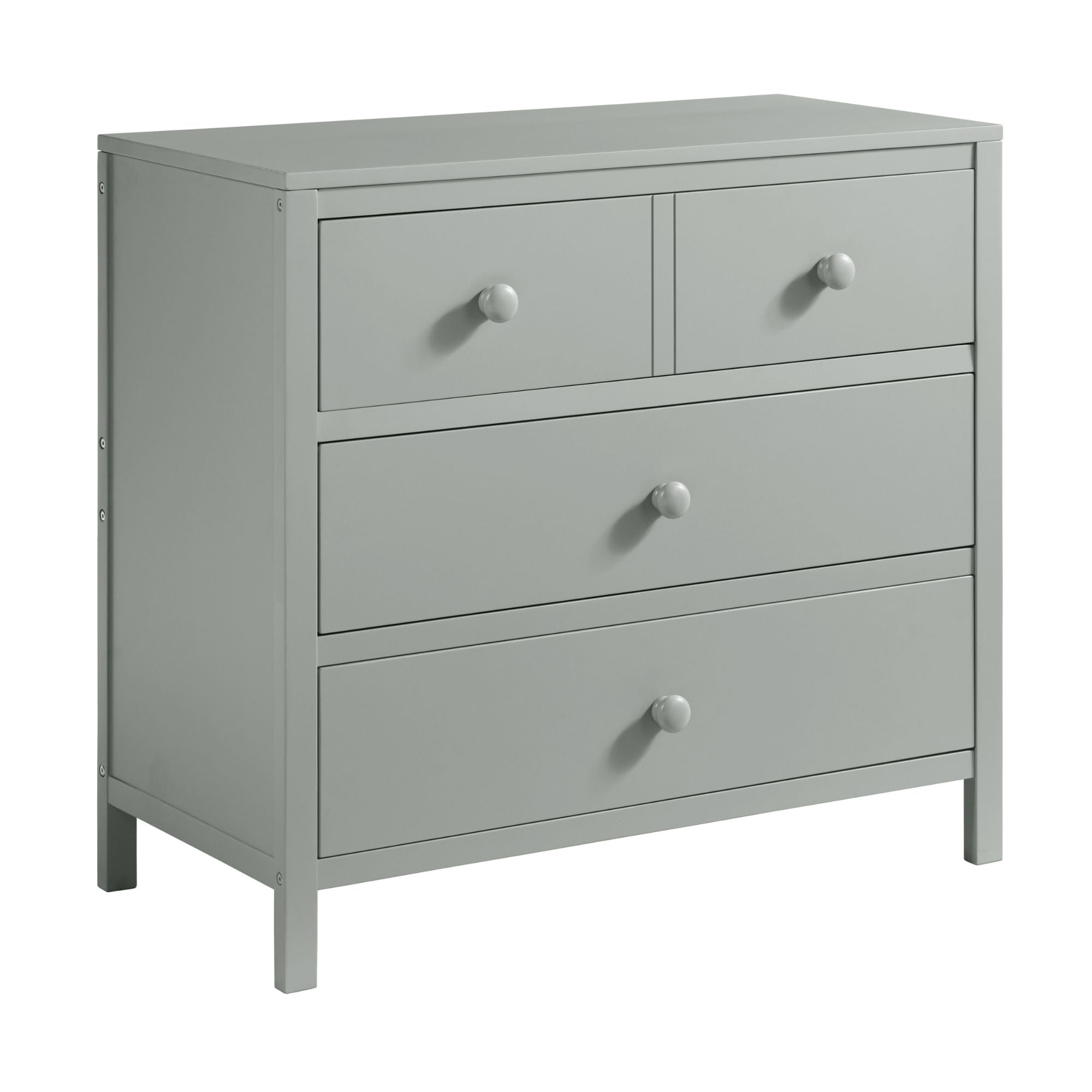 Gray Vertical Nursery Dresser with Deep Felt-Lined Drawers