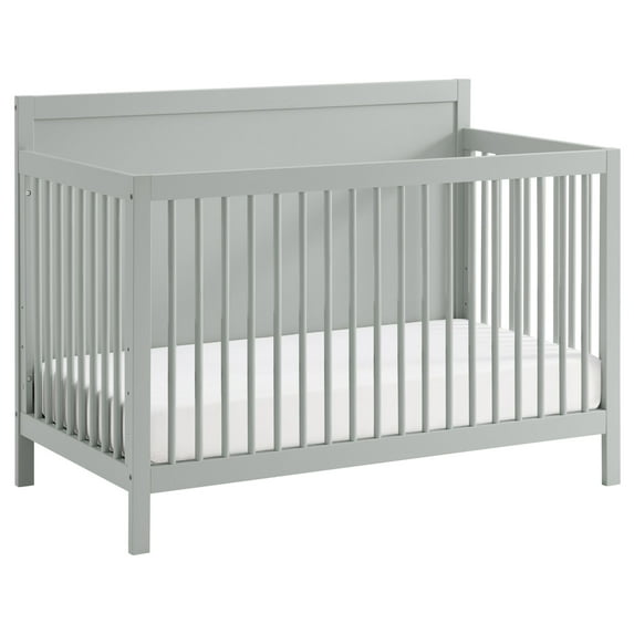 Oxford Baby Essential 4-in-1 Convertible Panel Crib with Round Spindles, Gray