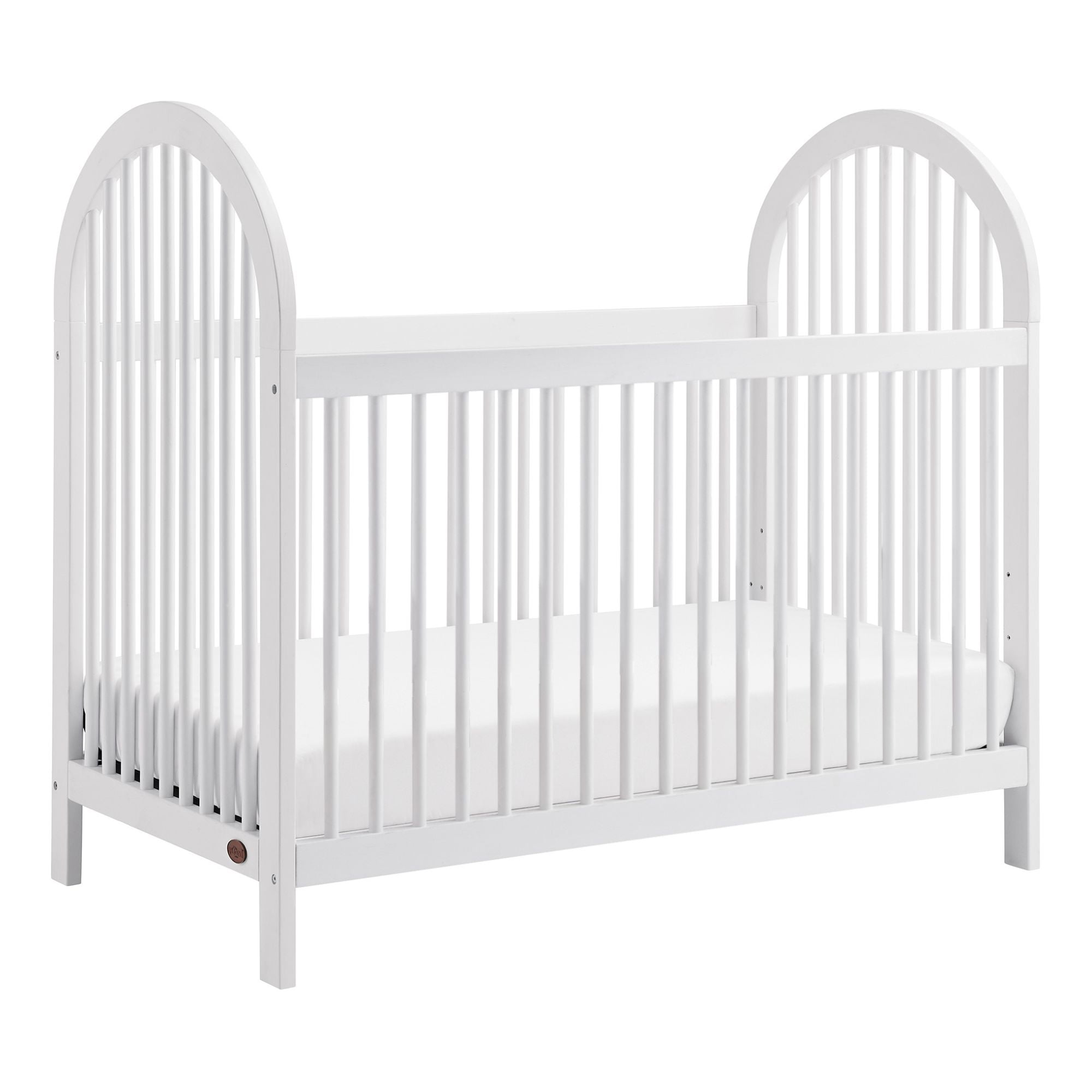 Whitewash Solid Wood 4-in-1 Convertible Crib