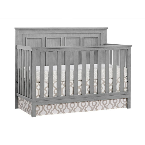 Oxford Baby Farmington 4-in-1 Convertible Crib, Rustic Gray, Wooden Crib
