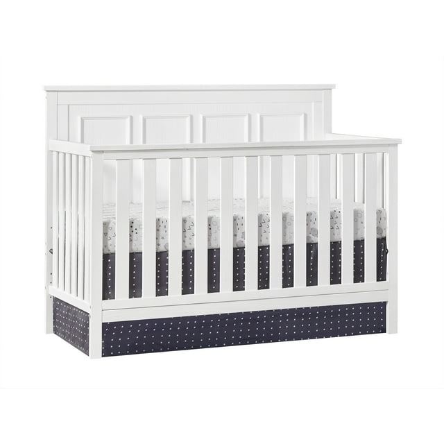 Oxford Baby Farmington 4in1 Convertible Crib, Rustic White, Wooden