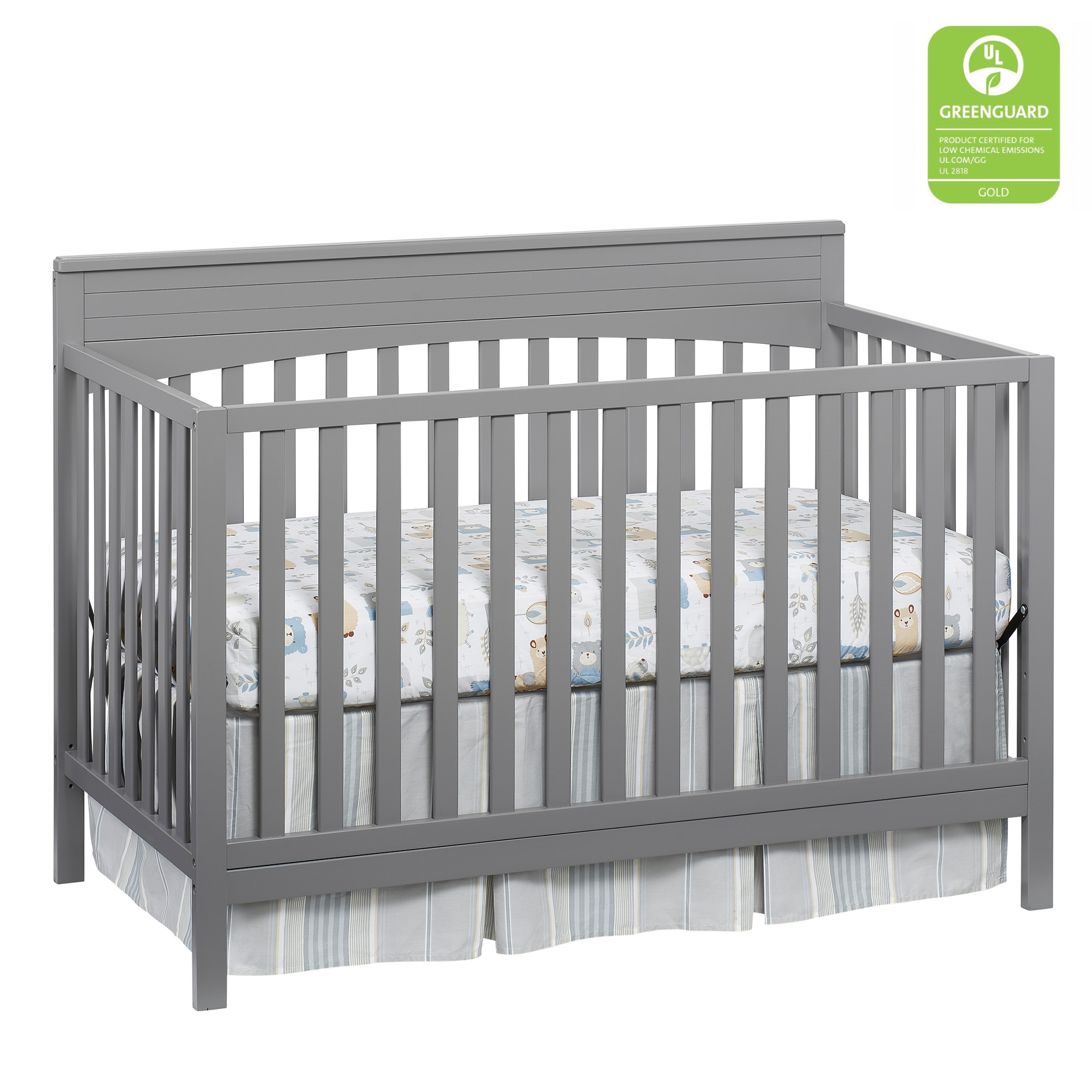 Oxford Baby Harper 4-in-1 Convertible Crib, Dove Gray, GREENGUARD Gold Certified, Wooden Crib - image 1 of 11