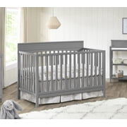 Oxford Baby Harper 4-in-1 Convertible Crib, Dove Gray, GREENGUARD Gold Certified, Wooden Crib