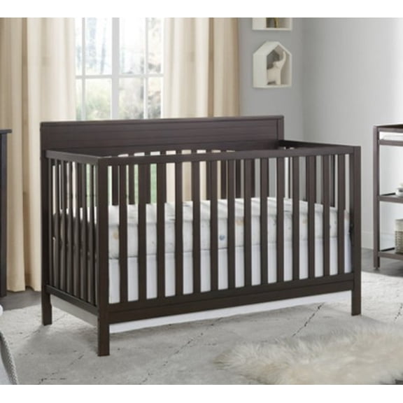 Oxford Baby Harper 4-in-1 Convertible Crib, Espresso Brown, GREENGUARD Gold Certified, Wooden Crib