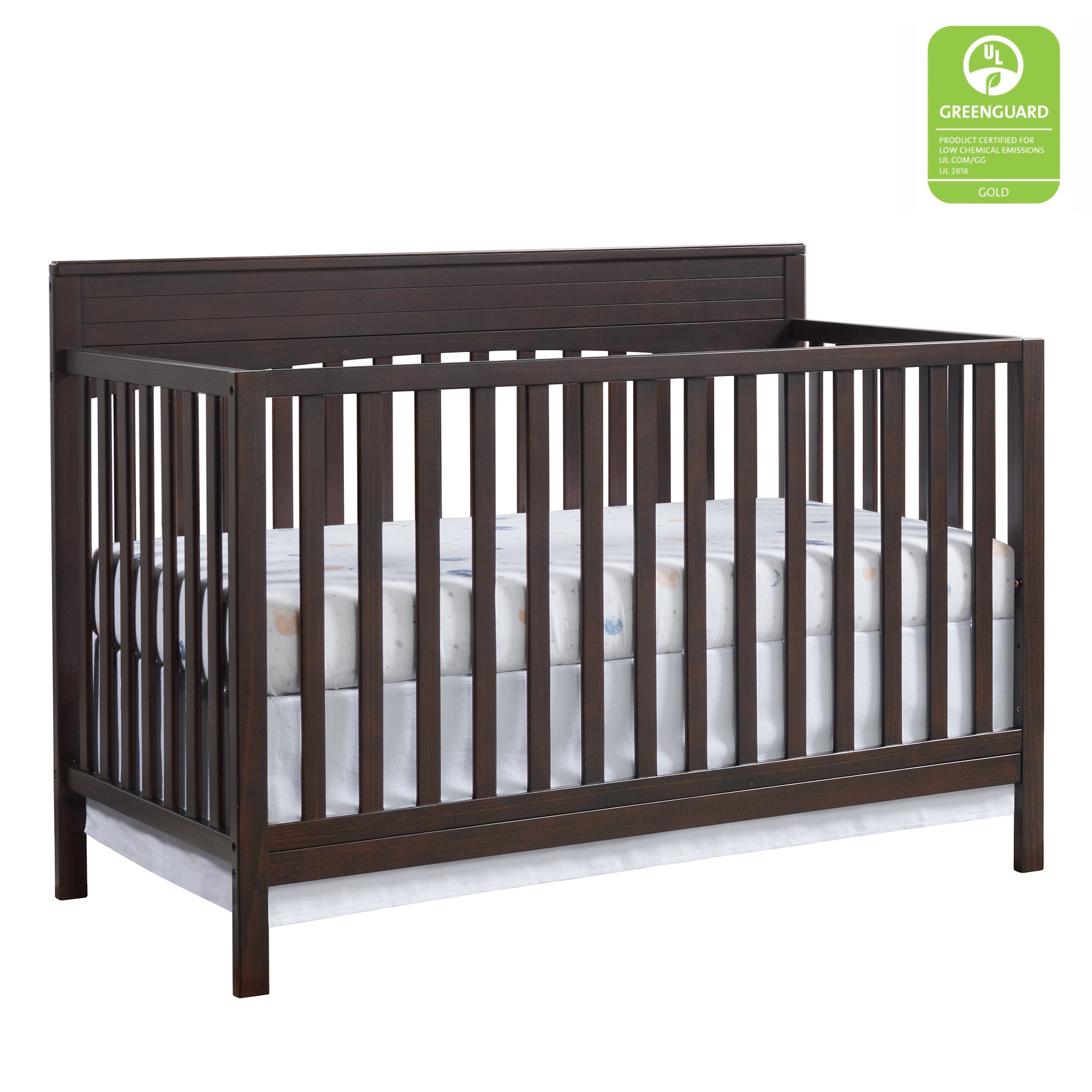 Oxford Baby Harper 4-in-1 Convertible Crib, Espresso Brown, GREENGUARD Gold Certified, Wooden Crib - image 1 of 11