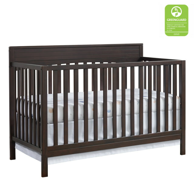 Oxford Baby Harper 4-in-1 Convertible Crib, Espresso Brown, GREENGUARD Gold Certified, Wooden Crib