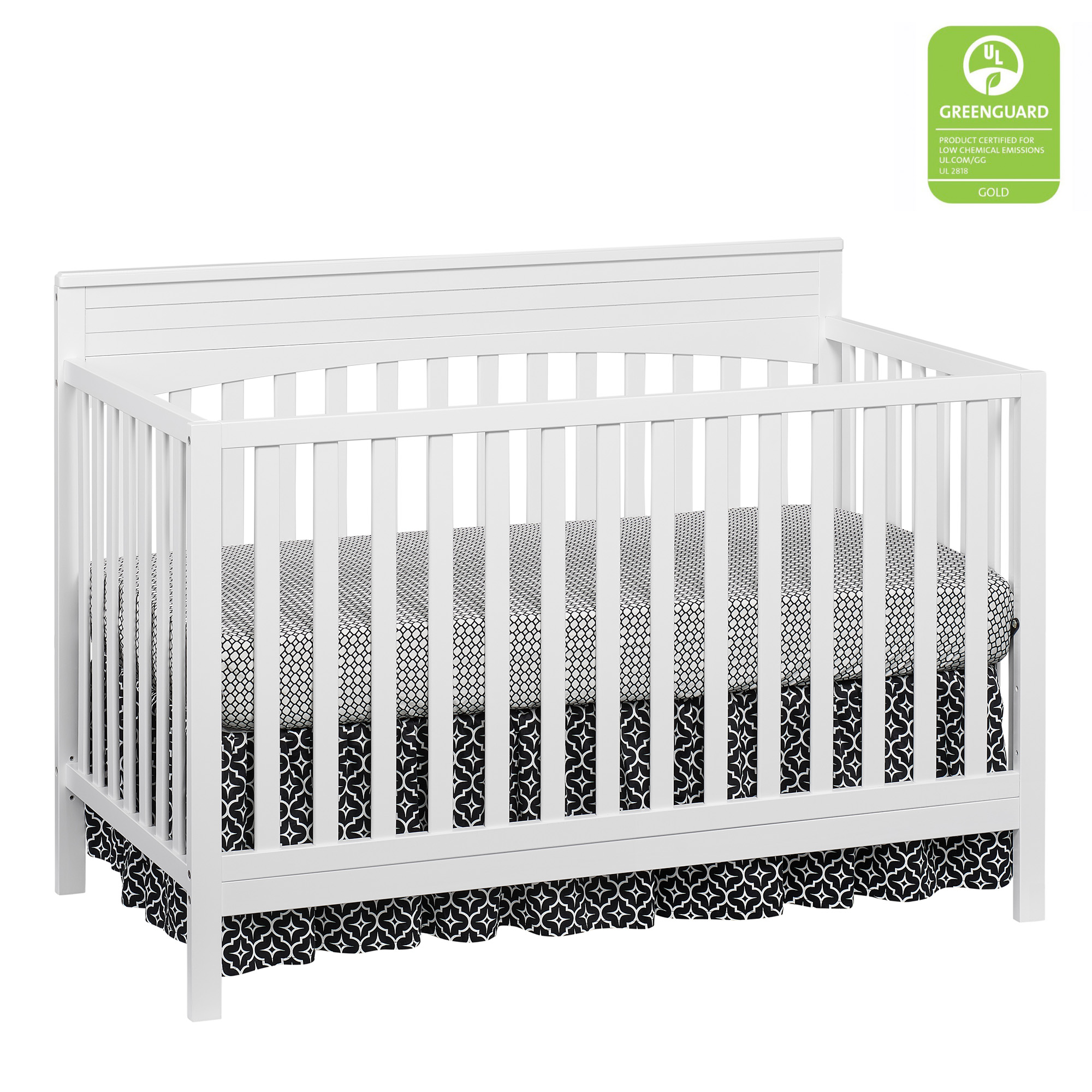 Oxford Baby Harper 4-in-1 Convertible Crib, Snow White, GREENGUARD Gold Certified, Wooden Crib - image 1 of 12