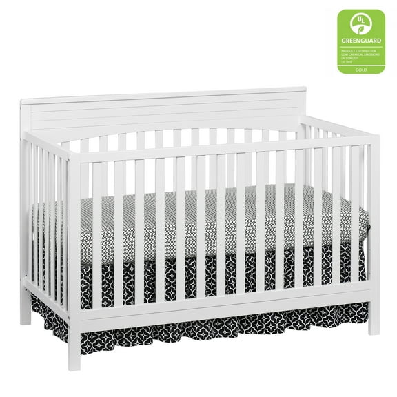 Oxford Baby Harper 4-in-1 Convertible Crib, Snow White, GREENGUARD Gold Certified, Wooden Crib