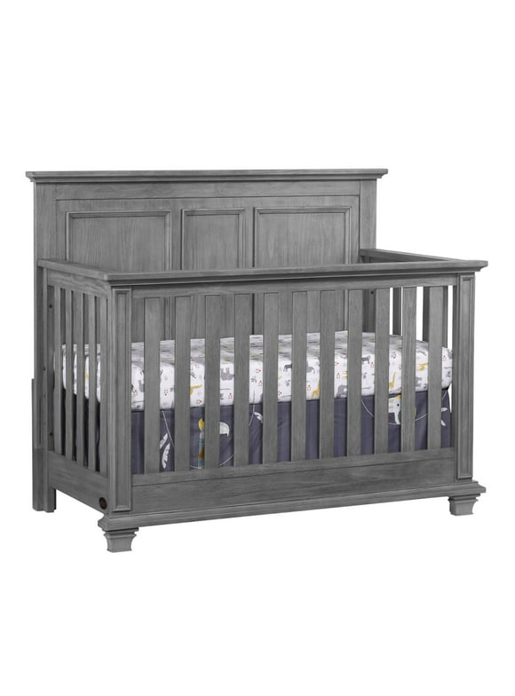 Oxford Baby Kenilworth 4-in-1 Convertible Crib, Graphite Gray, GREENGUARD Gold Certified, Wooden Crib