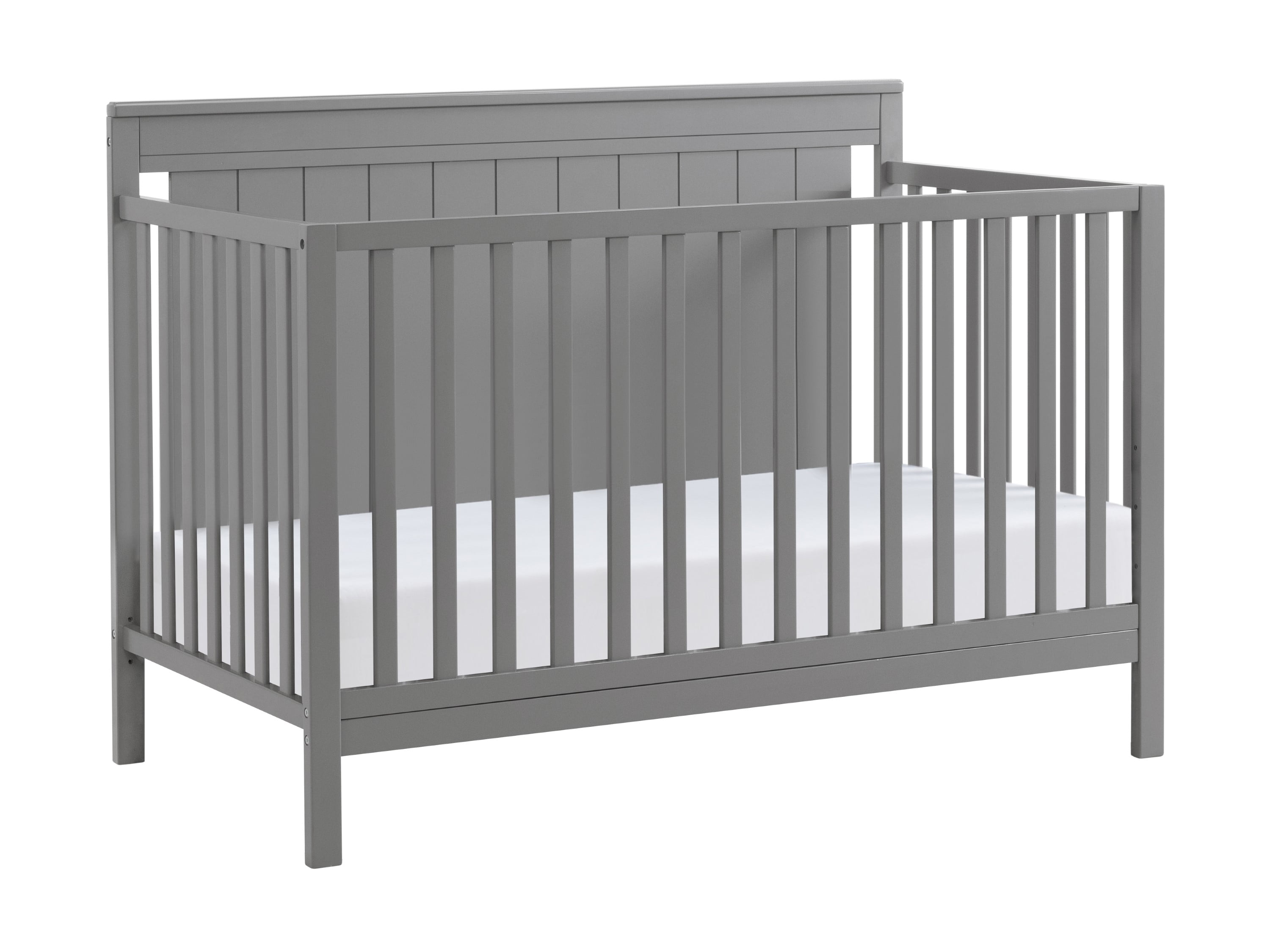Oxford Baby Lazio 4-in-1 Convertible Crib, Dove Gray, GREENGUARD Gold Certified, Wooden Crib