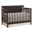 thumbnail image 1 of Oxford Baby Lazio 4-in-1 Convertible Crib, Espresso Brown, GREENGUARD Gold Certified, Wooden Crib, 1 of 7