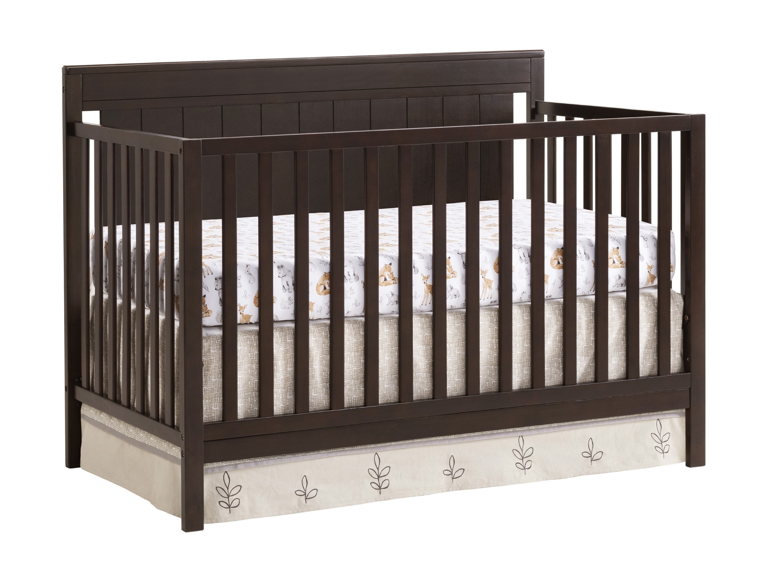 Oxford Baby Lazio 4in1 Convertible Crib, Espresso Brown, GREENGUARD