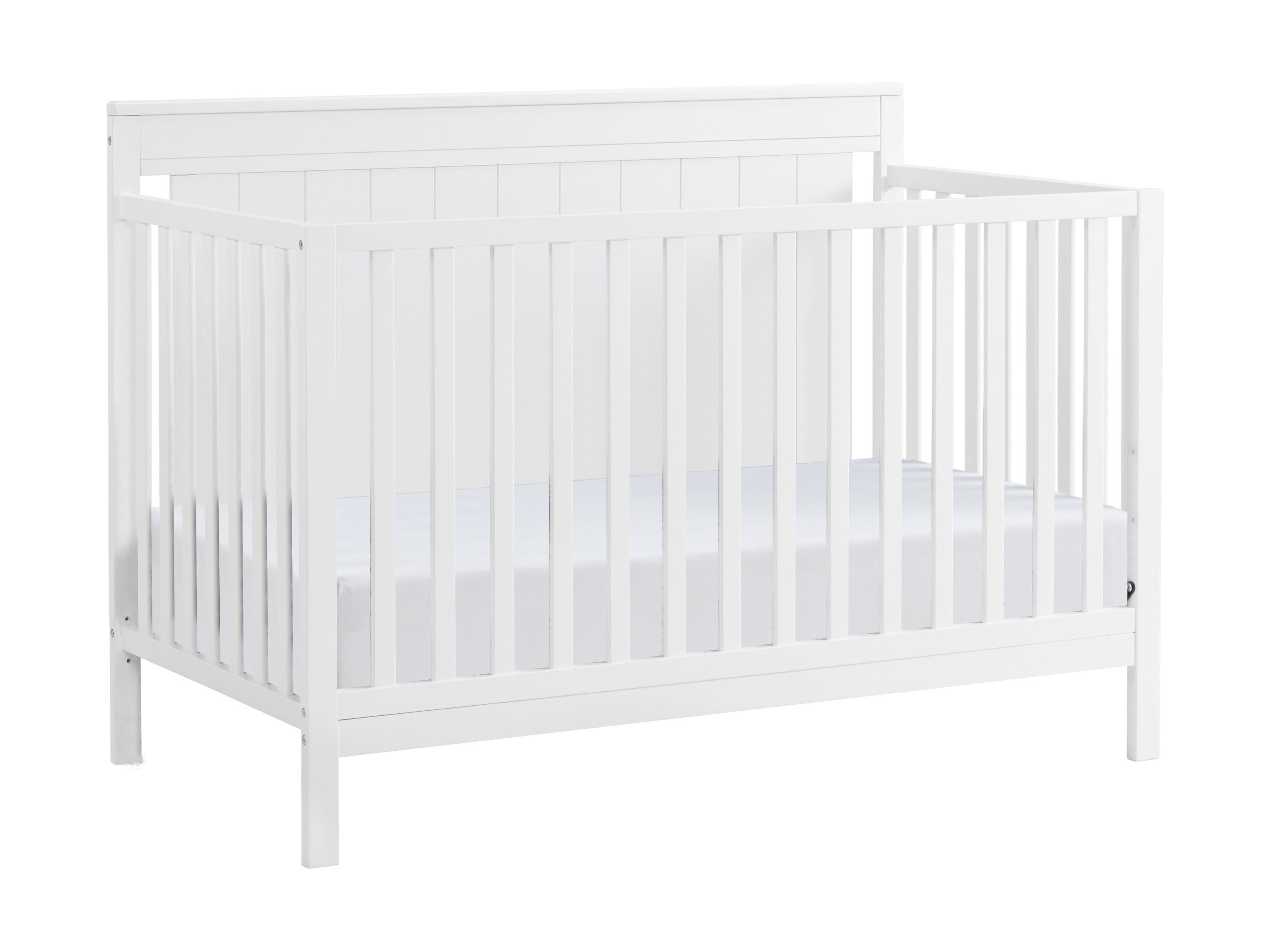 Oxford Baby Lazio 4-in-1 Convertible Crib, Snow White, GREENGUARD Gold Certified, Wooden Crib