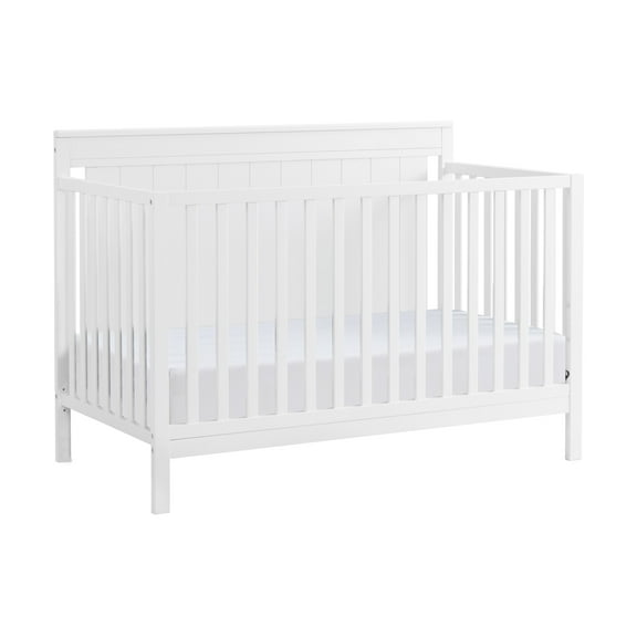 Oxford Baby Lazio 4-in-1 Convertible Crib, Snow White, GREENGUARD Gold Certified, Wooden Crib