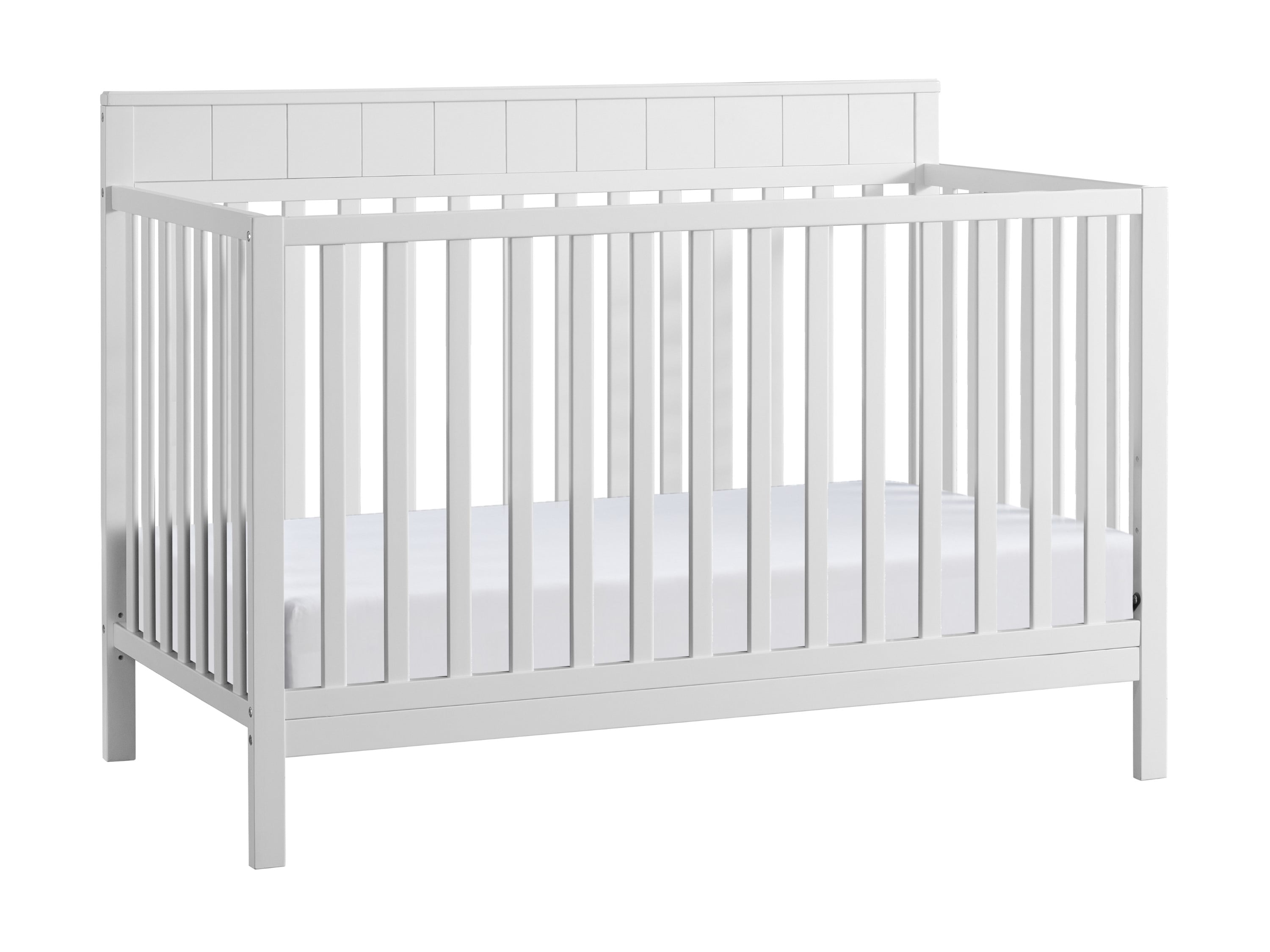 Oxford Baby Logan 4-in-1 Convertible Crib, Snow White, GREENGUARD Gold Certified, Wooden Crib