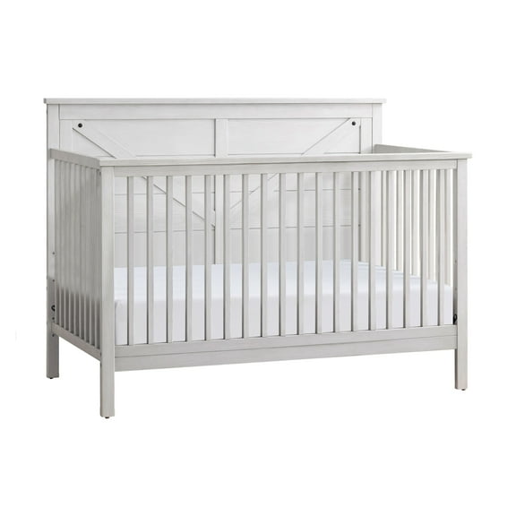 Oxford Baby Montauk 4-in-1 Convertible Crib, Barn White, GREENGUARD Gold Certified, Wooden Crib