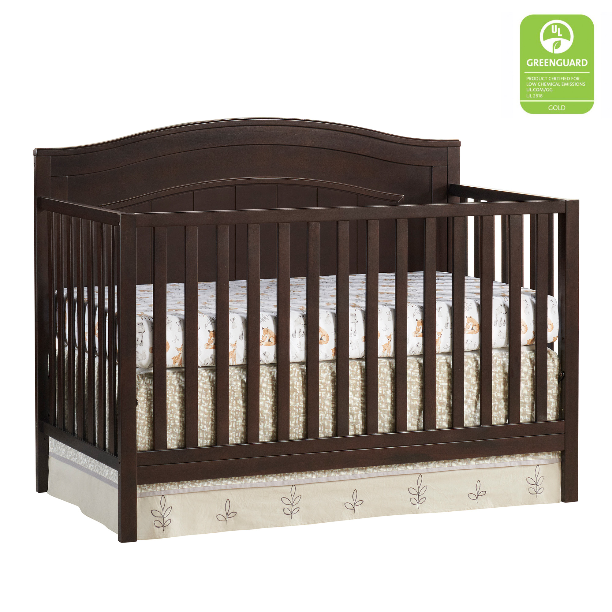 Oxford Baby North Bay 4-in-1 Convertible Crib, Espresso Brown, GREENGUARD Gold Certified - image 1 of 13