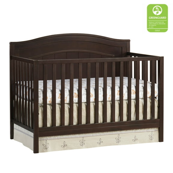 Oxford Baby North Bay 4-in-1 Convertible Crib, Espresso Brown, GREENGUARD Gold Certified