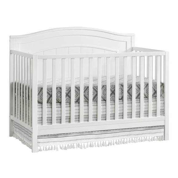 Oxford Baby North Bay 4-in-1 Convertible Crib, Snow White, GREENGUARD Gold Certified, Wooden Crib
