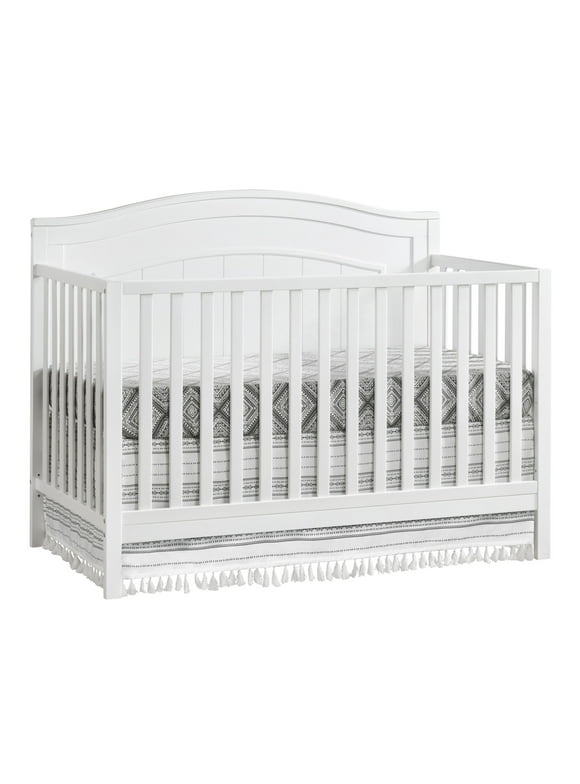 Oxford Baby North Bay 4-in-1 Convertible Crib, Snow White, GREENGUARD Gold Certified, Wooden Crib