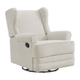 thumbnail image 1 of Oxford Baby Teegan Upholstered Glider Recliner Rocking Chair 360° Swivel for Nursery and Living Room – Boucle White​, 1 of 6