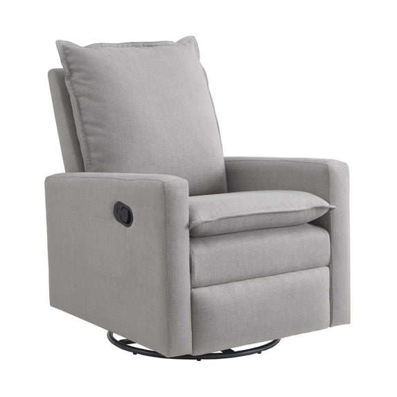 Oxford Baby Uptown Upholstered Glider Recliner Rocking Chair, Green Guard Gold Certified, 360° Swivel For Nursery And Living Room – Gray