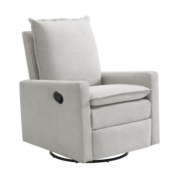Oxford Baby Uptown Upholstered Glider Recliner Rocking Chair, Green Guard Gold Certified, 360° Swivel For Nursery And Living Room – Sand
