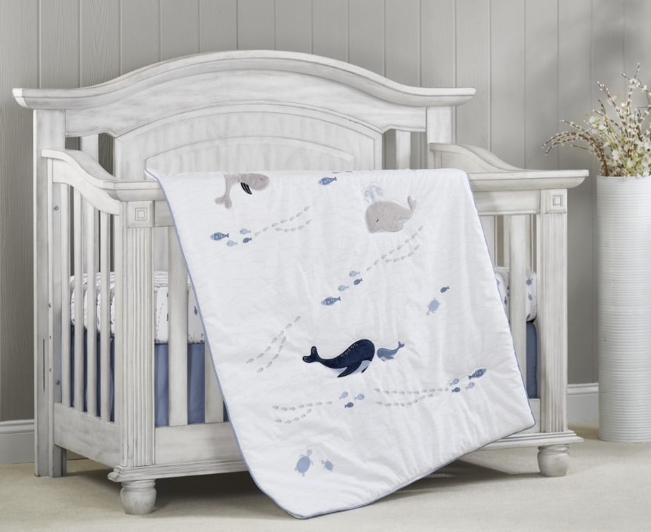 Oxford Baby Whale Of A Time (3 Pc Crib Nursery Bedding Set)