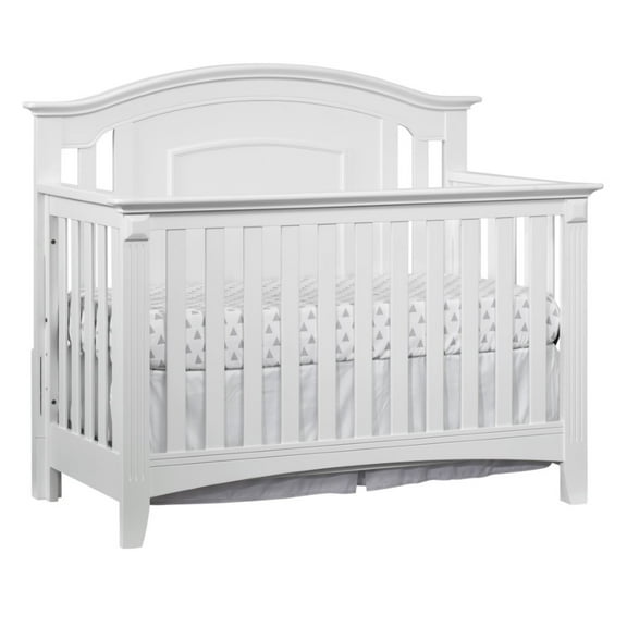 Oxford Baby Willowbrook 4-in-1 Convertible Crib, White, GREENGUARD Gold Certified, Wooden Crib
