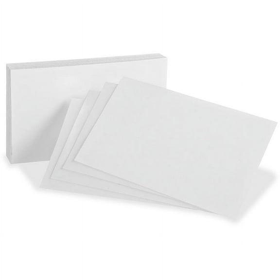 Oxford Blank Index Cards - Plain - 3" x 5" - White Paper - 300 / Pack | Bundle of 5