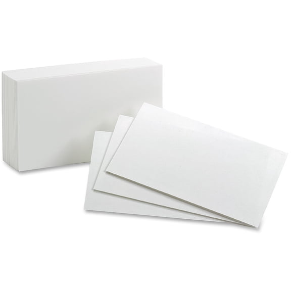 Oxford Blank Index Cards White 100 / Pack (Quantity)