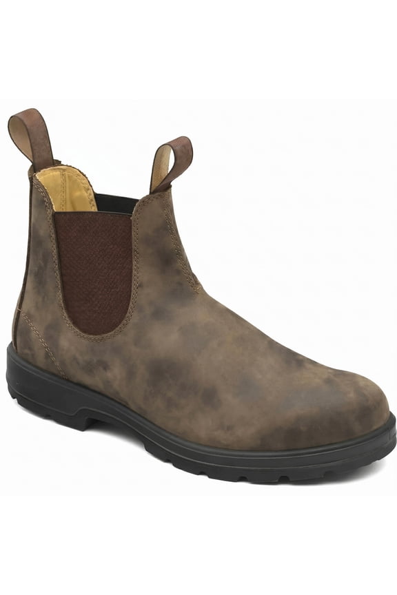 Men's Chelsea Work Boots, Slip-On Ankle Boots, Elastic Sides with Pull Tabs, Non-Slip Rubber Sole, Durable & Casual Boots