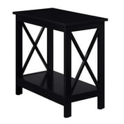 Oxford Chairside End Table with Shelf, Black
