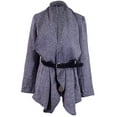 thumbnail image 1 of Oxford Circus Glam Long Sleeves Single Breasted Open Drapped Front Belted Coat, 1 of 4