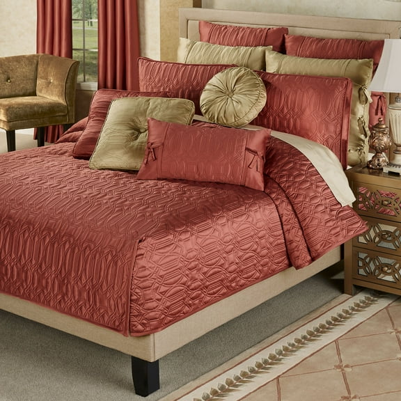 Oxford Classics Quilted Bedding and Accessories Available in 5 Colors to Mix and Match Cinnabar Mini Coverlet Set Cal King