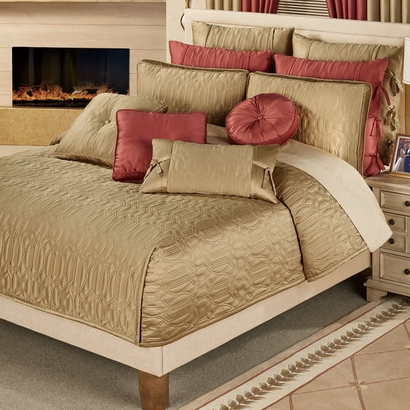 Oxford Classics Quilted Bedding and Accessories Available in 5 Colors to Mix and Match Golden Bronze Mini Coverlet Set Queen