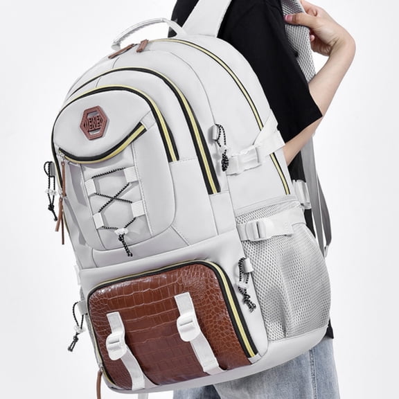 Oxford Cloth Backpack Good-looking Casual,Light Gray