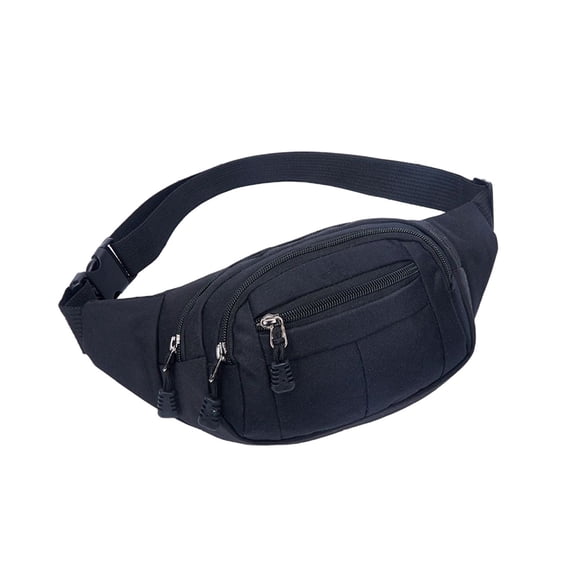Oxford Cloth Chest Bag with Three Separate Zipper Compartments for Organized Storage, Adjustable Waist Pack for Outdoor Activities and Daily Use, Versatile Fanny Pack for Travel, Cycling, Running