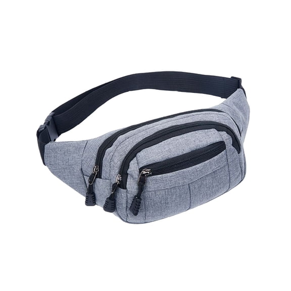 Oxford Cloth Chest Bag with Three Separate Zipper Compartments for Organized Storage, Adjustable Waist Pack for Outdoor Activities and Daily Use, Versatile Fanny Pack for Travel, Cycling, Running