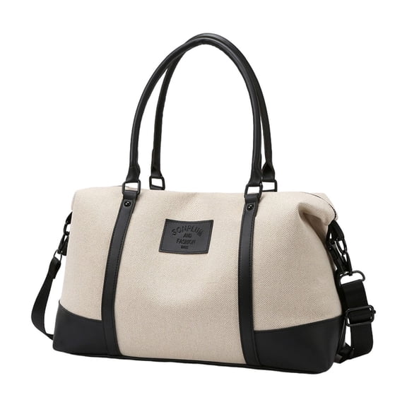 Oxford Cloth Duffel Bag for Sports and Travel, Lightweight Overnight Bag with Shoe Compartment, Carry On Gym Bag for Camping and Hiking(Black)