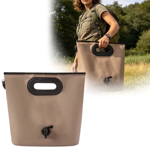 Oxford Cloth Foldable Water Storage Bag with Control Spigot Heavy Duty Leak Resistant Portable Water Jug for Camping Backpacking Fishing Picnic Outdoor Emergency Hydration Container with Hand Grip