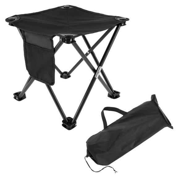 Oxford Cloth Folding Camping Stool With Side Pocket Portable Strong Load Bearing Camping Stool Seat Versatile Anti Slip Folding Fishing Stool for Travel BBQ